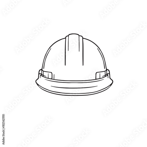 Construction helmet line art ensures maximum safety