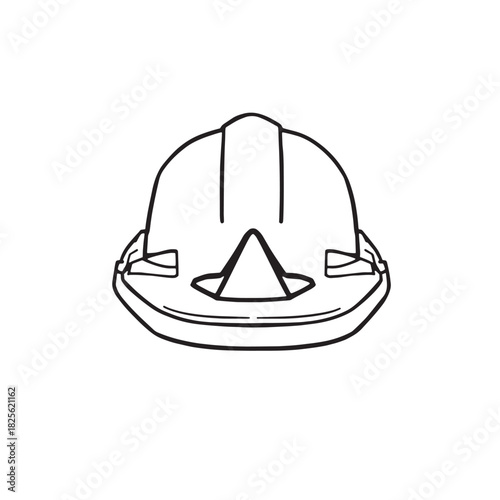 Construction helmet line art essential for protection
