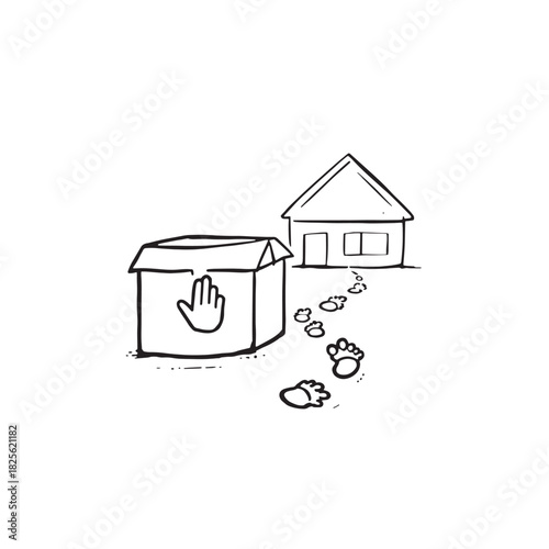 Contactless Delivery Line Art Fast Reliable Modern