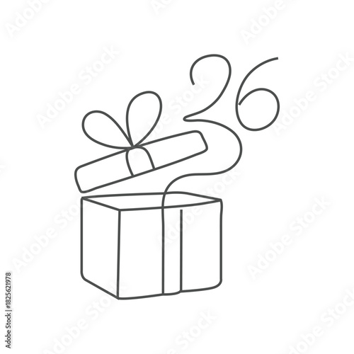 Boxing Day gift box, winter sale, ribbon, present, holiday shopping. Boxing Day sale is celebrated every year on 26 December.