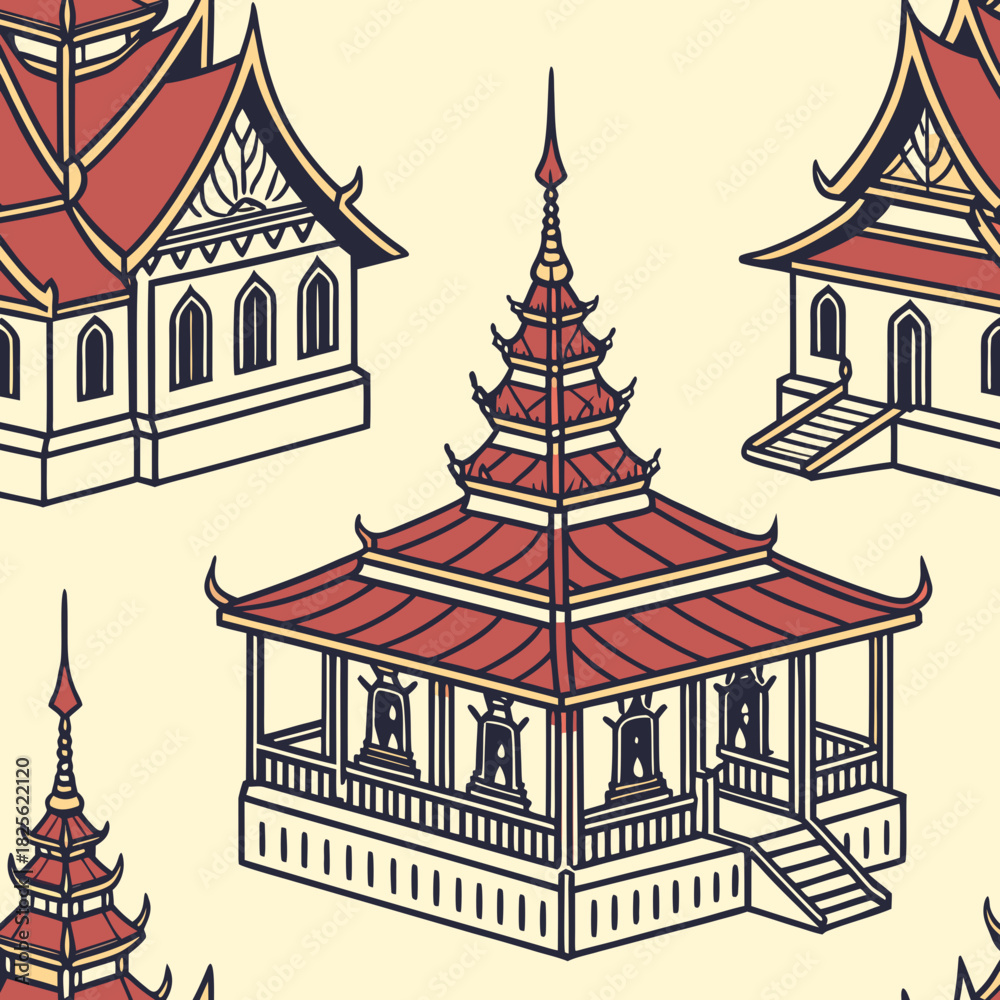 Naklejka premium vector illustration of an ancient building