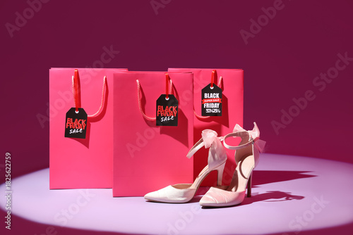 Shopping bags with tags and...