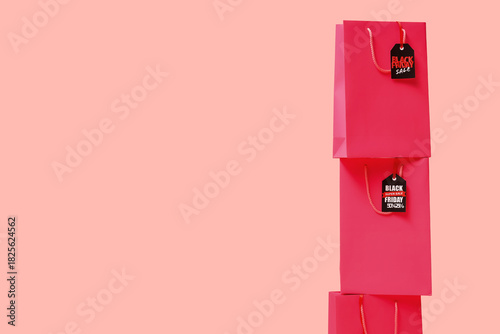 Shopping bags with tags on ...