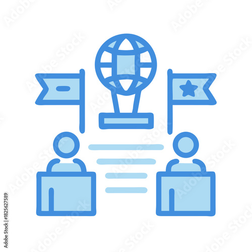 Global negotiation between two parties towards global understanding
