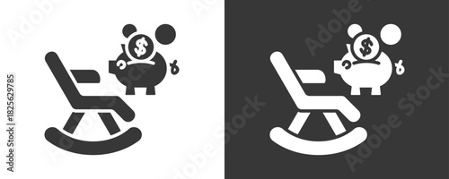 Retirement Plan Icon Set Vector Collection Isolated In Black And White
