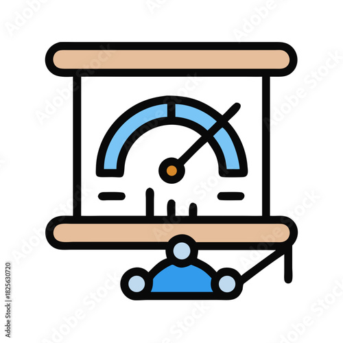 Abstract representation of measurement indicator machine on black background
