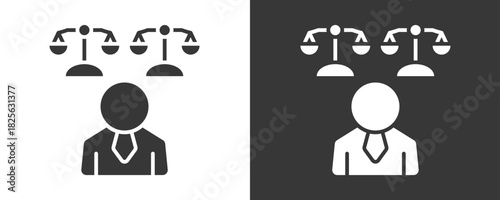 Lawyer Icon Set Vector Collection Isolated In Black And White