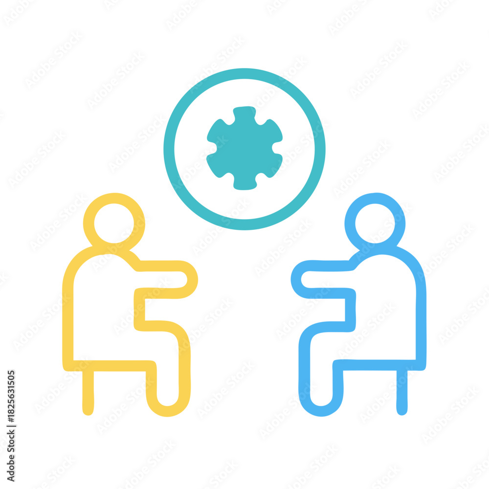 Fototapeta premium Social Distancing Two People Meeting During Coronavirus Outbreak Illustration