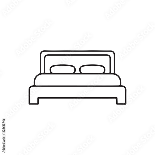 Bed icon on white background