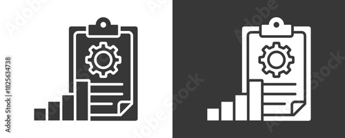 Reporting Icon Set Vector Collection Isolated In Black And White