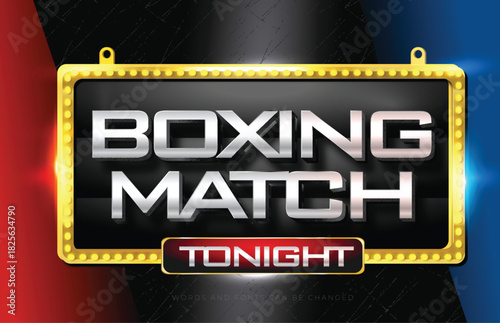 boxing match editable text effect	
