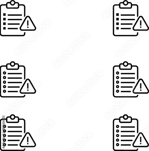 Clipboard Warning Alert Icons Keywords: clipboard, checklist, warning, alert, exclamation mark