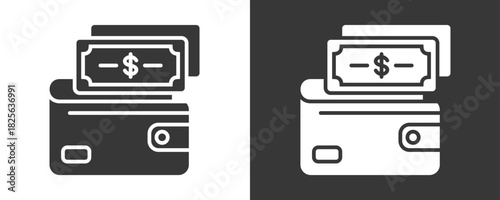 Wallet Icon Set Vector Collection Isolated In Black And White