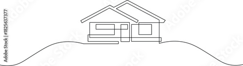 Dreaming of home ownership? Minimalist house outline evokes simple living and modern design, perfect for real estate marketing and architectural projects
