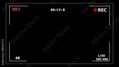 Camera viewfinder screen with recording indicators and timer image