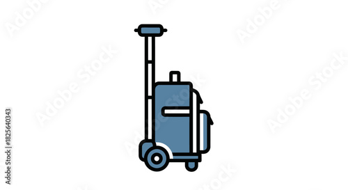 Portable Blue Pressure Washer Icon with Wheels and Handle.