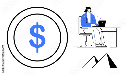 Financial technology concept. Financial technology s innovation, efficiency, and professional growth. Financial future, digital platforms, online tools, business trends, fintech goals