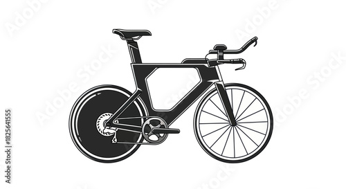 Aerodynamic Triathlon Time Trial Bicycle Illustration.