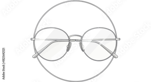 Round Metal Frame Eyeglasses with Clear Lenses.