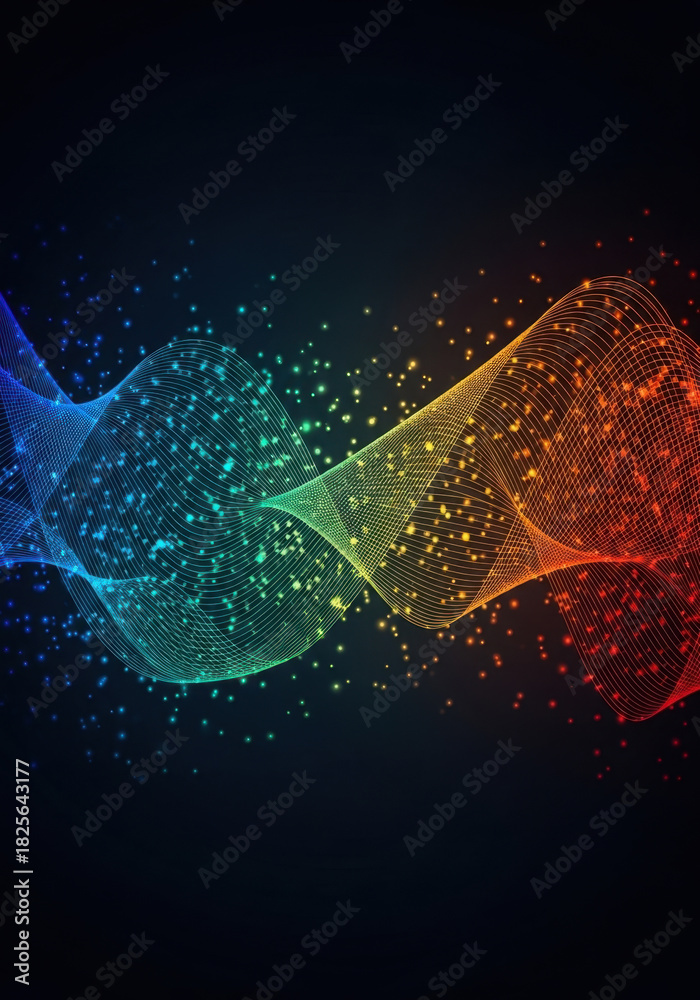 Naklejka premium Abstract Vibrant Energy Wave