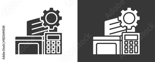 Asset Management Icon Set Vector Collection Isolated In Black And White