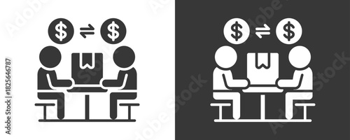 Transaction Icon Set Vector Collection Isolated In Black And White