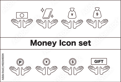 お金やポイントに関するアイコンセット