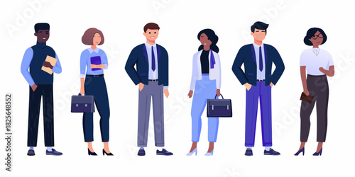 Diverse group of business professionals standing together ready for success and collaboration