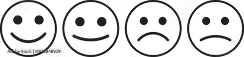 Rating emoji set for customer feedback or product, Emoticons positive, neutral and negative, Rating emoji collection symbol,,
