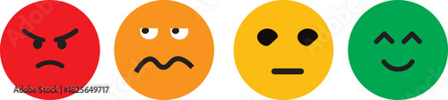 Rating emoji set with bad, Rating smiley, angry, happy emojis, customer feedback and product experience, excellent indicator for customer feedback,
