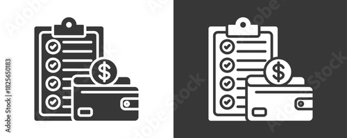 Financial Planning Icon Set Vector Collection Isolated In Black And White