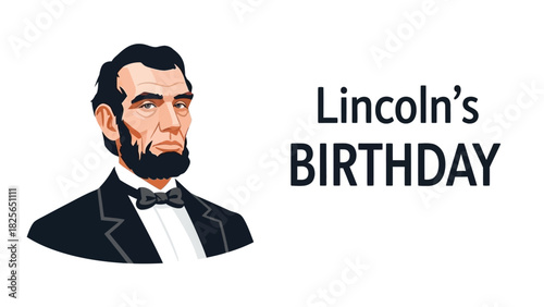Celebrate Lincoln's Birthday Vector Portrait Illustration for Historical Events