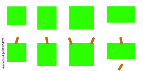 Realistic Polaroid Photo Frame Set with Different Polaroid Sizes – Mini, Square and Wide Blank Retro Instant Picture Templates with Sticky Tape for Scrapbook, Collage, Album, and Photography