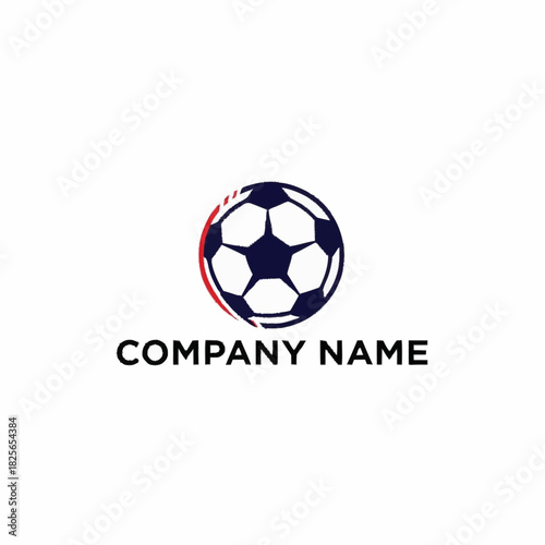 Modern soccer ball logo design with colorful brush stroke accents.