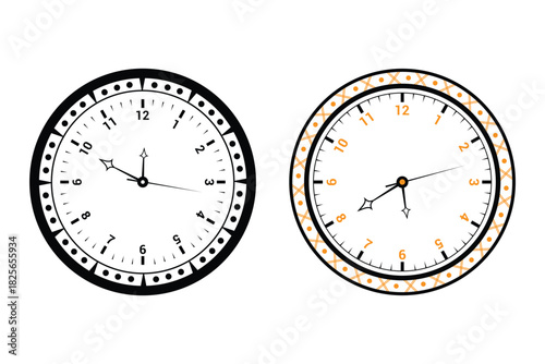 Vintage Wall Clock Vector Illustration Classic Analog Timepiece Design