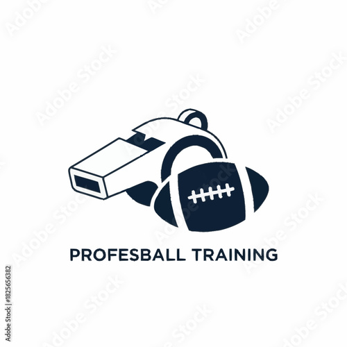 Football Training Session with Whistle and Ball for Professional Athletes.