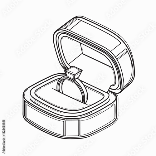 Ring box Vector Images Isolated on white background