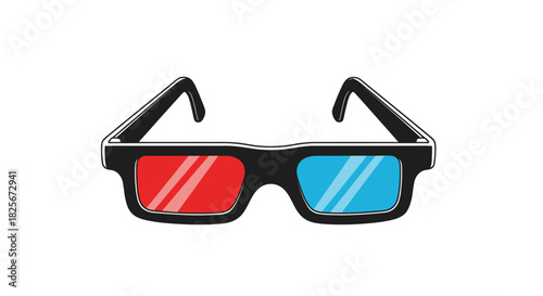 3D Glasses with Red and Blue Lenses for Viewing Movies.