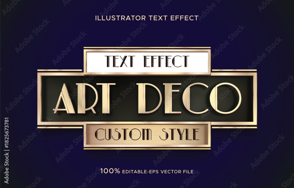 Obraz premium art deco style editable text effect
