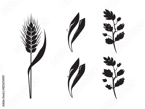 Beautiful dynamic barley silhouette design with simple shapes