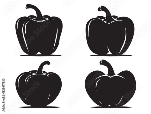 Beautiful simple bell pepper silhouette artwork with clarity