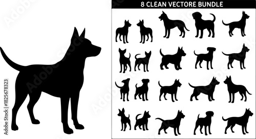 Running & Playing Dog Silhouette Set – Vector Pet Illustrations