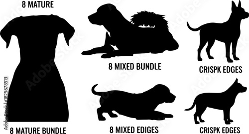 Running & Playing Dog Silhouette Set – Vector Pet Illustrations