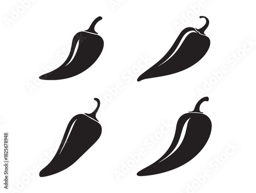 Gorgeous pepper silhouette illustration featuring beautiful spicy vegetable artwork
