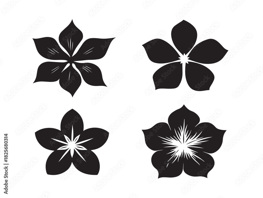 Obraz premium Elegant flower petal collection with gorgeous clean silhouette shapes