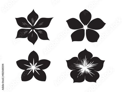 Elegant flower petal collection with gorgeous clean silhouette shapes