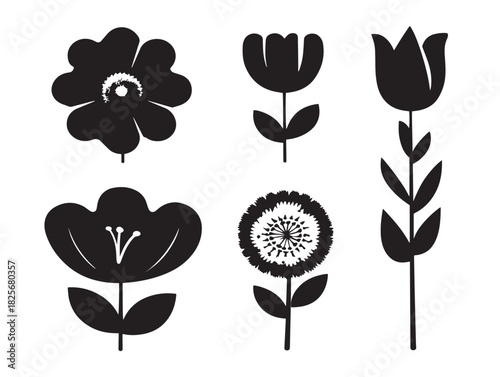 Stunning floral silhouette variation showing gorgeous botanical artwork