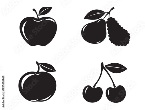 Stunning fruit silhouette variation featuring bold clean graphic forms