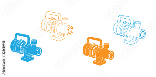 centrifugal industry pump vector icon design, Water Treatment and Purification Plant symbol, Environment Friendly Industry Sign, Desalination Biotechnology stock illustration, Sewage Pumps Concept,