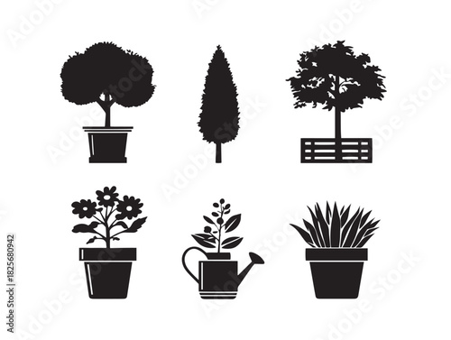 Beautiful garden silhouette artwork showcasing stunning natural shapes